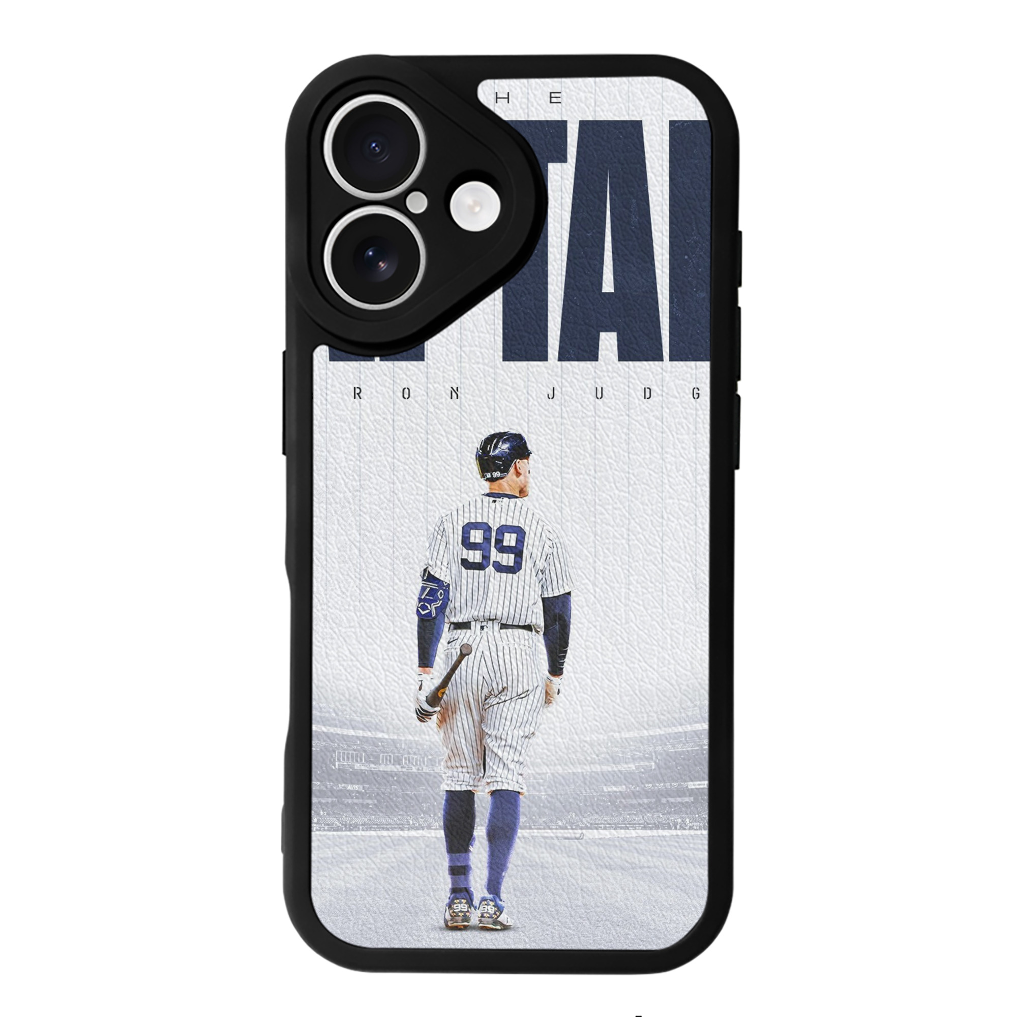 Aaron Judge Yankees Captain IPhone 16 Silicone Leather Case – UV Print, Lambskin Texture – Perfect Fit, Wireless Charging Compatible, Scratch Resistant, Precise Cutouts – Stylish Protection For IPhone 16
